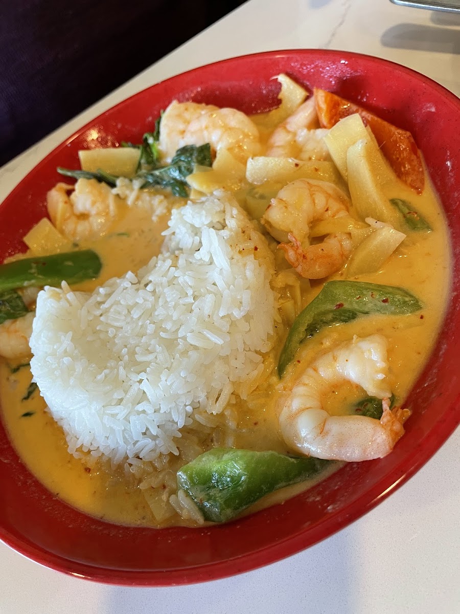 Red shrimp curry medium heat