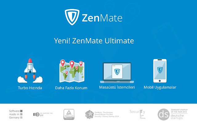 ZenMate Ücretsiz VPN - Free VPN Chrome Screenshot
