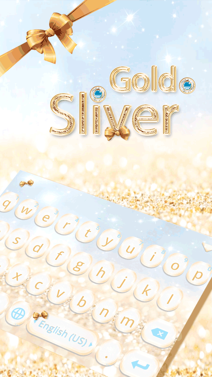 Android application Gold &amp; Sliver Kika Keyboard screenshort