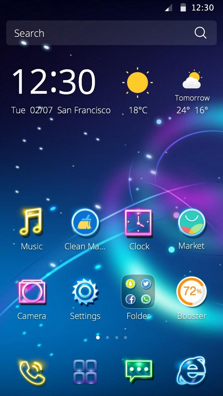 Android application Rainbow Bubble Theme screenshort