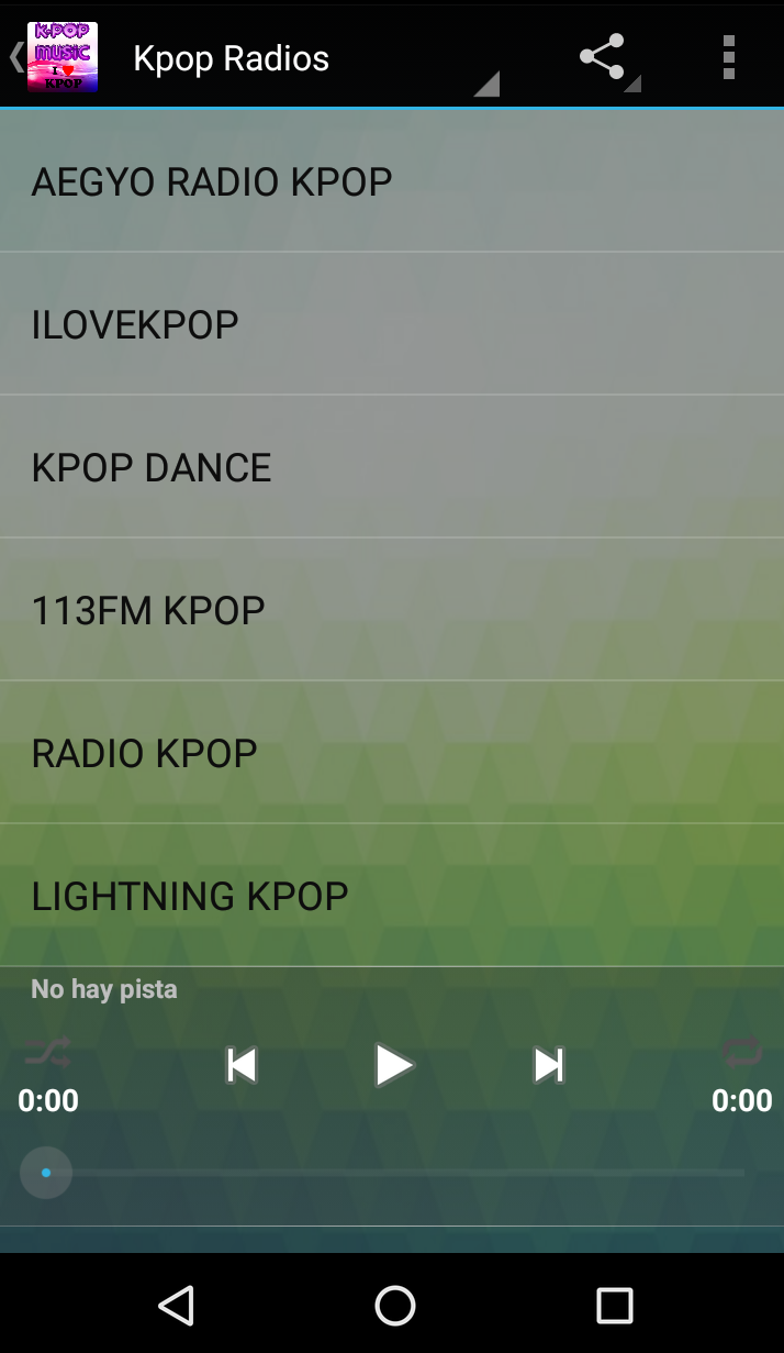 Android application Kpop Music screenshort