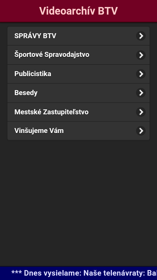 Android application Videoarchiv BTV screenshort