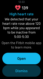 High heart rate notification