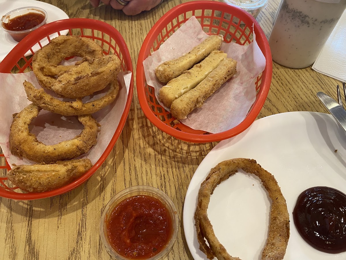 Gf onion rings and gf mozzarella sticks!!