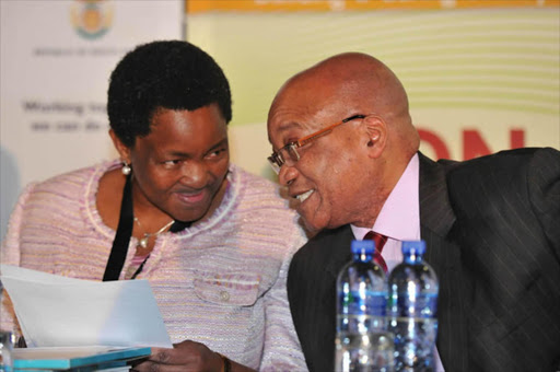 South Africa’s Social Development Minister Bathabile Dlamini with President Jacob Zuma.