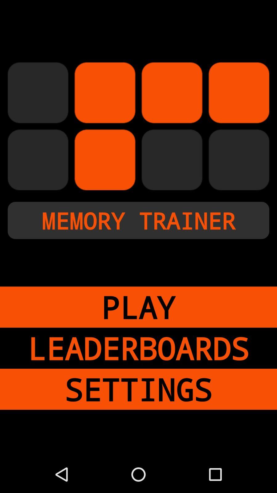 Android application Memory Trainer screenshort