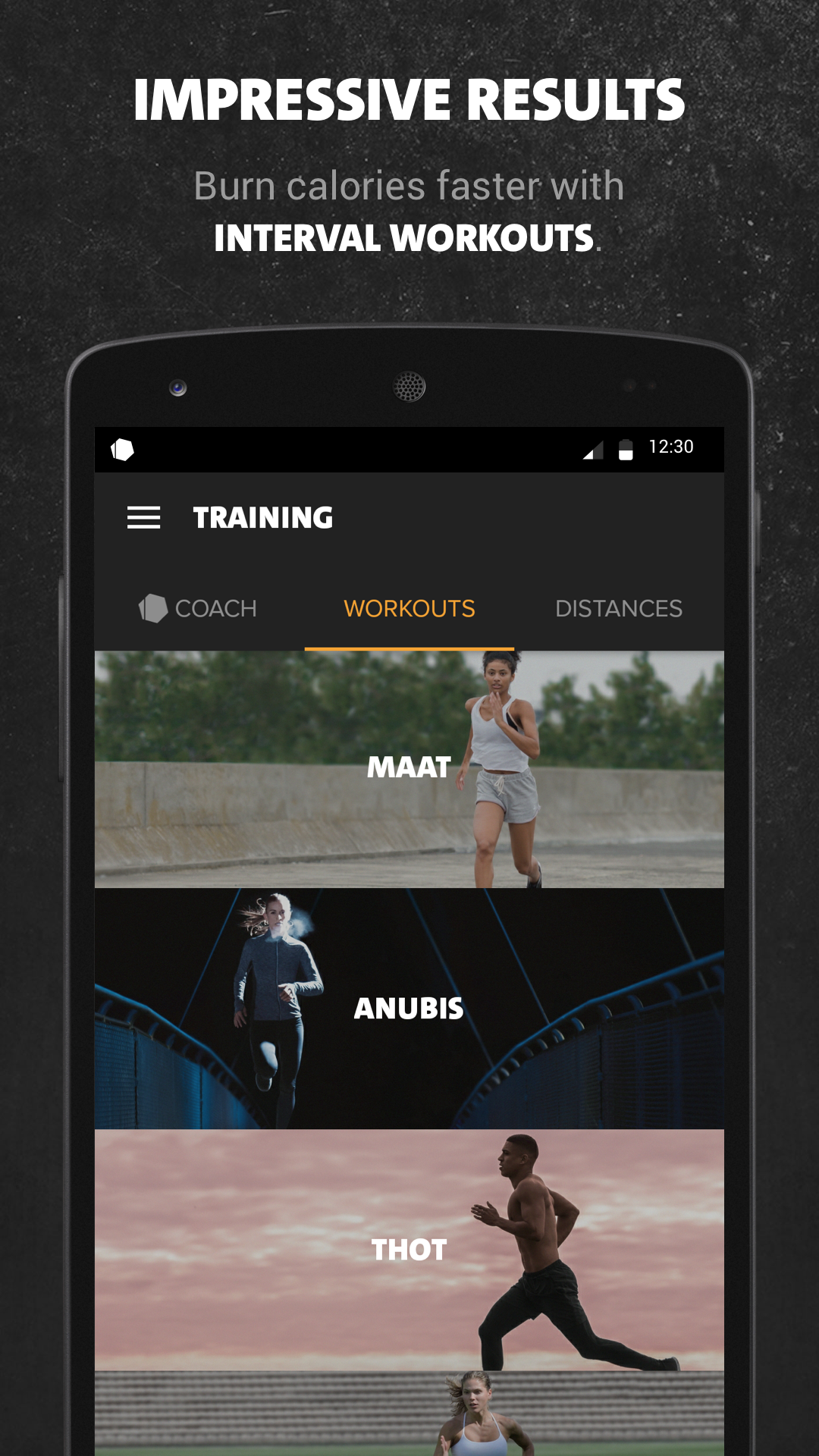 Android application Freeletics Running screenshort