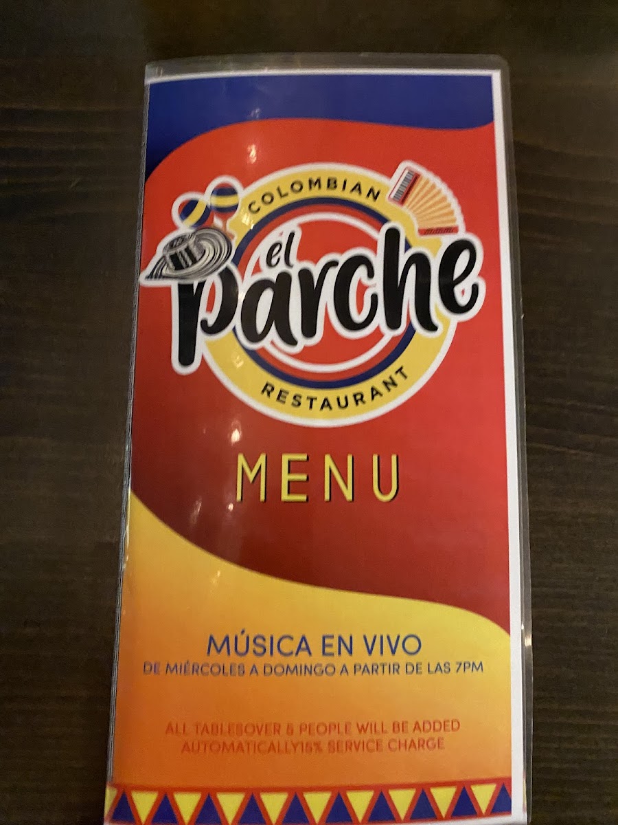 El Parche Colombiano gluten-free menu