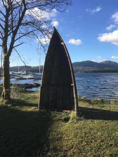 Upright Wood Boat.