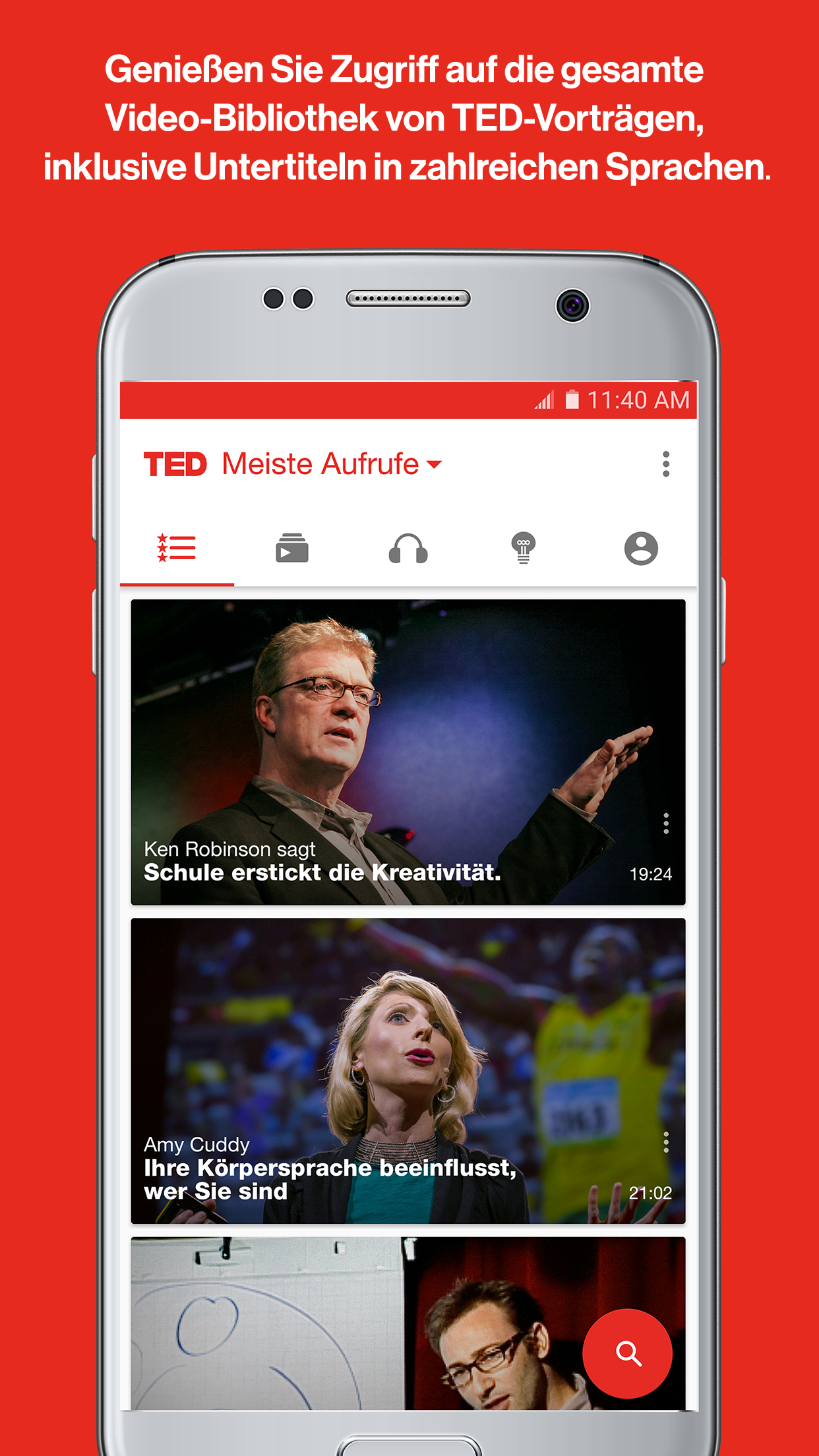Android application TED screenshort