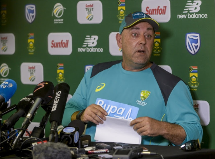 Coach Darren Lehmann of Australia resigns during the Australia national mens cricket team training session at Bidvest Wanderers Stadium on March 29, 2018 in Johannesburg, South Africa.