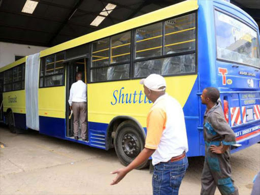 The new City Shuttle bus that was test driven in Nairobi last week. Photo/COURTESY