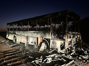 The fire which gutted the bus quickly spread to the petrol tank after passengers jumped out through windows. 

