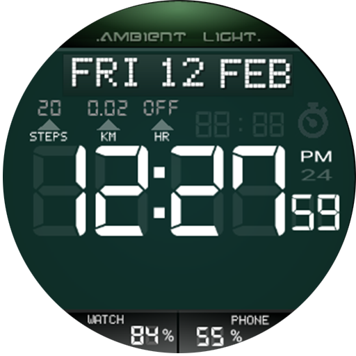 Android application Ambient Light  Watch Face Full screenshort