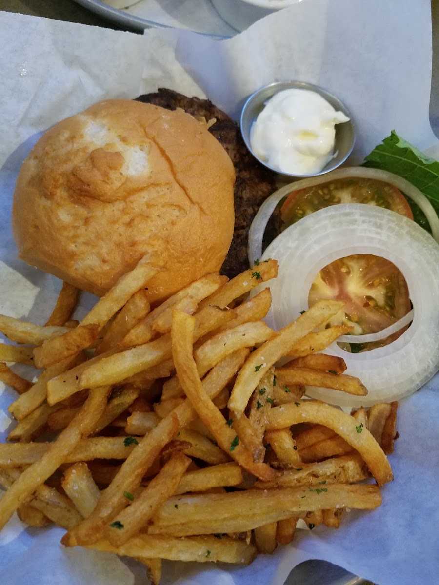 gluten freedom burger with fries