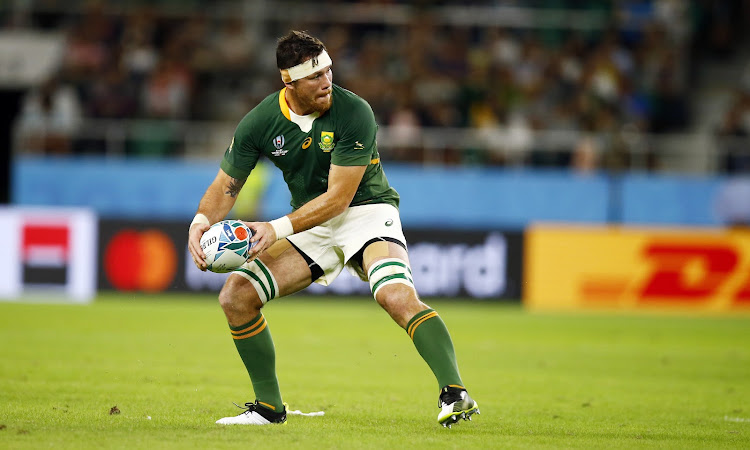 Francois Louw of South Africa during the Rugby World Cup 2019 Pool B match between South Africa and Italy at Shizuoka Stadium Ecopa on October 04, 2019 in Fukuroi, Japan.