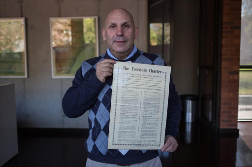Nicholas Wolpe, CEO of the Liliesleaf Trust, with the original copy of The Freedom Charter, which will be on display at Liliesleaf Centre from tomorrow