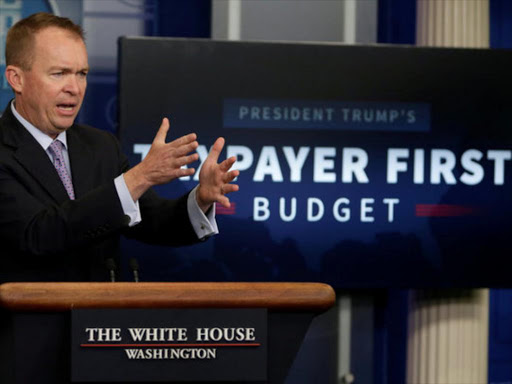 Office of Management and Budget Director Mick Mulvaney holds a briefing on President Trump's FY2018 proposed budget in the press briefing room at the White House in Washington, US, May 23, 2017. /REUTERS