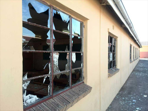 TRASHED: Milton Mbekela Senior Secondary School in Qunu was vandalised and almost burnt to the ground by unknown arsonists on Friday night Picture: SUPPLIED