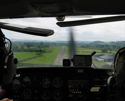 Pilots view from a Cessna 172