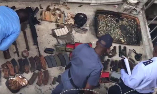 Police in Gauteng recovered a huge cache of arms and ammunition at a building in Randburg on Monday after receiving a tip-off from a contractor busy with alterations.