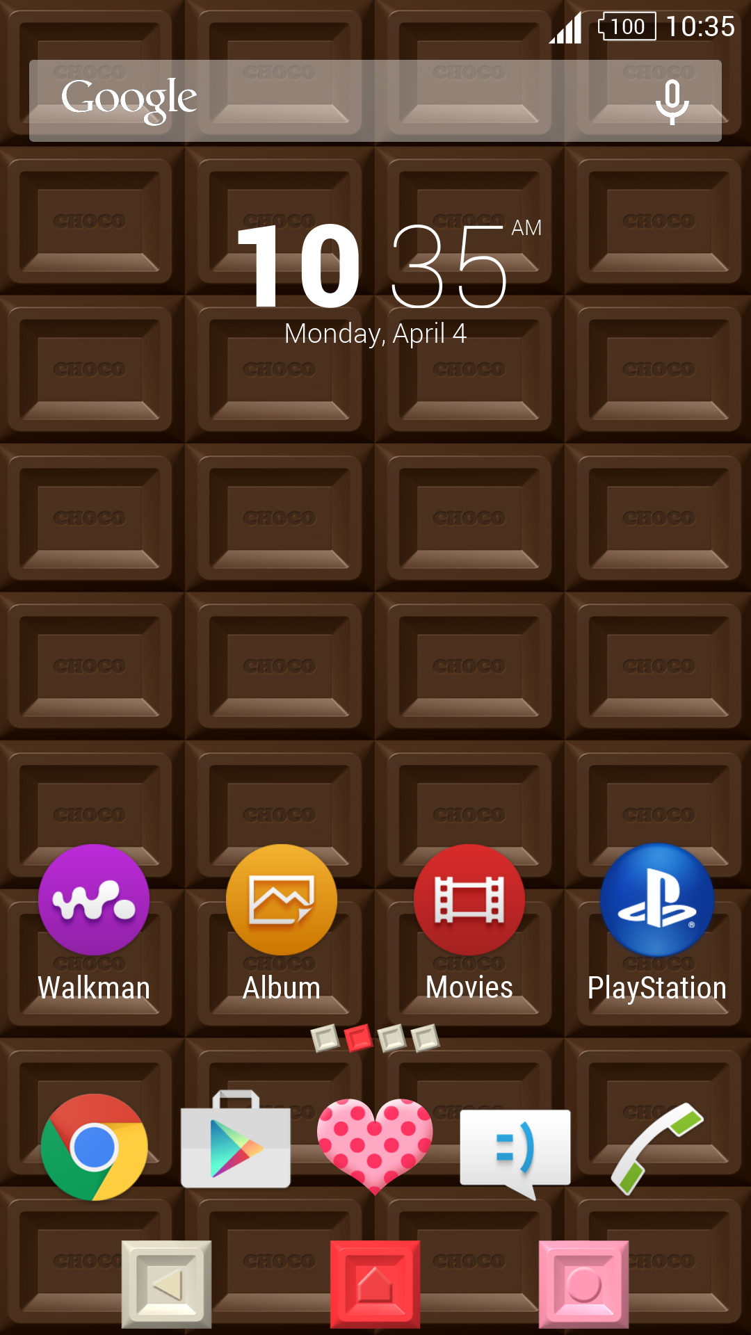 Android application Chocolate Bar for XperianZ™ screenshort