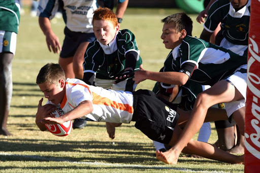 Dian Badenhorst from Grey College scores a try during the 2009 u13 Coca-Cola Week match between Cheetahs and Zimbabwe in Kimberley. This picture is to illustrate the story and does NOT implicate any of the players or teams in doping.