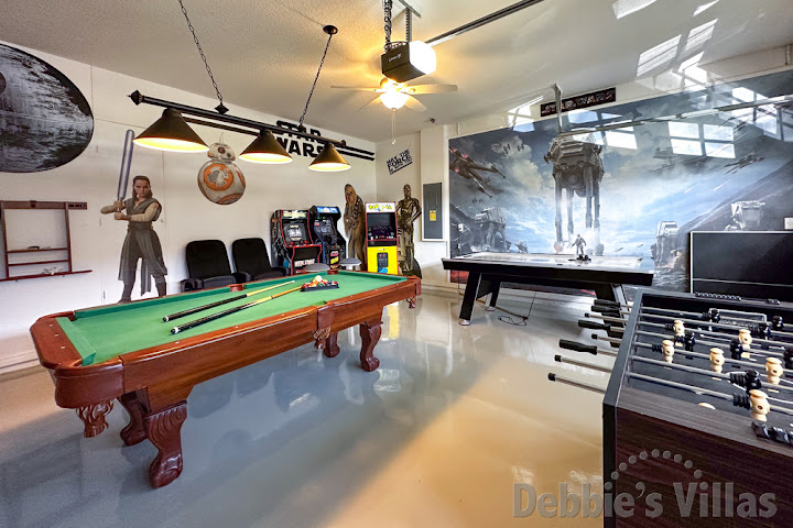 May the force be with you in the Star Wars-themed games room at this Davenport vacation villa