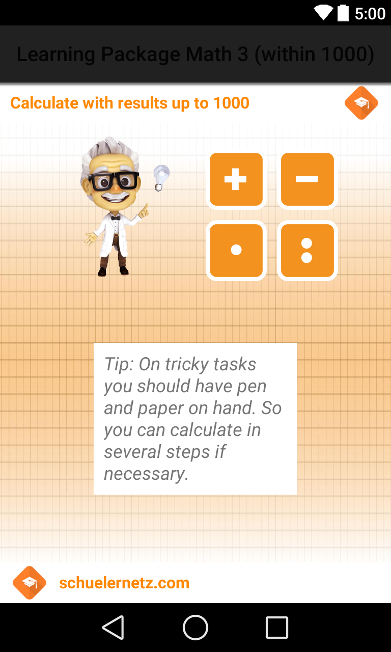 Android application Learning Package Math 3 (1000) screenshort