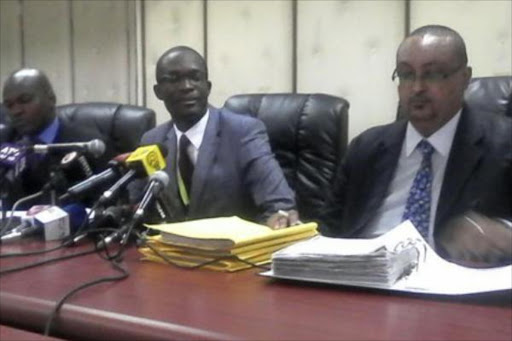 A file photo of IEBC Chief Executive Officer Ezra Chiloba during a press conference in Nairobi. /COURTESY