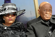 Lesotho prime minister Thomas Thabane with his wife Maesaiah Thabane at the funeral of his first wife Lipolelo Thabane.