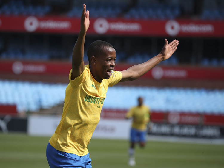 Nicholus Lukhubeni celebrates after scoring in a 3-0 Absa Premiership win over Chippa United at Loftus on February 15 2020.