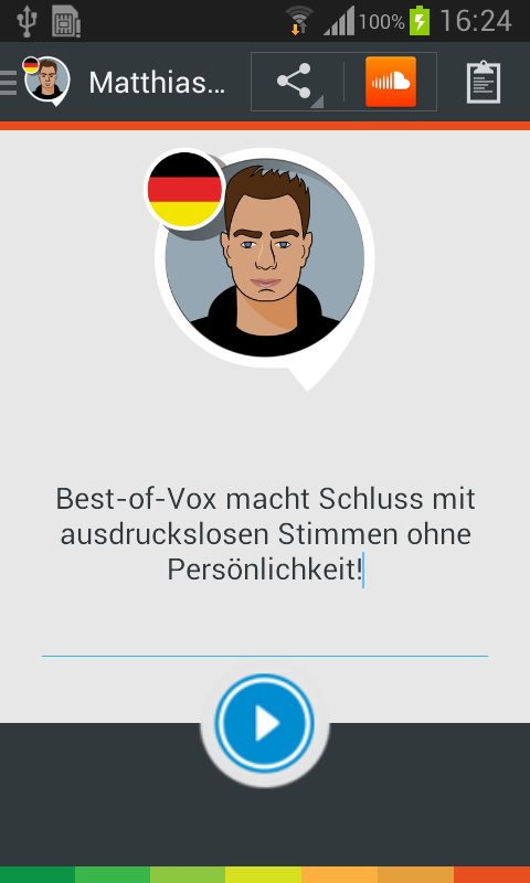 Android application Matthias TTS voice (German) screenshort