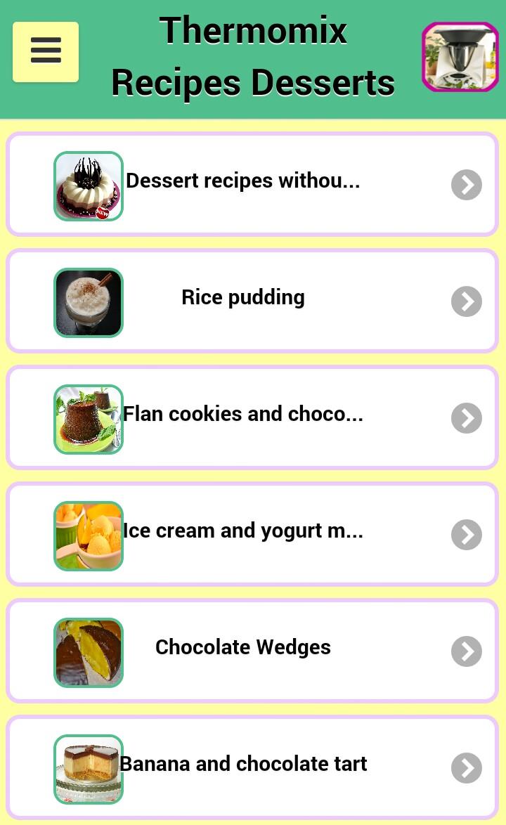 Android application Thermomix Recipes Desserts screenshort