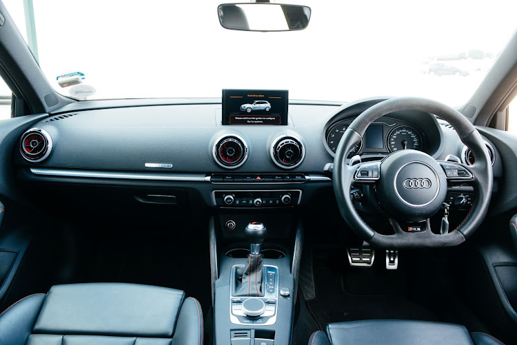 The interior of the Audi RS3 Sportback.