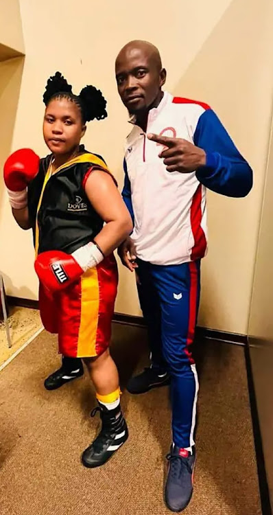 Trainer Bhunu Mtbalane and one of his fighters Wendy Gcado.