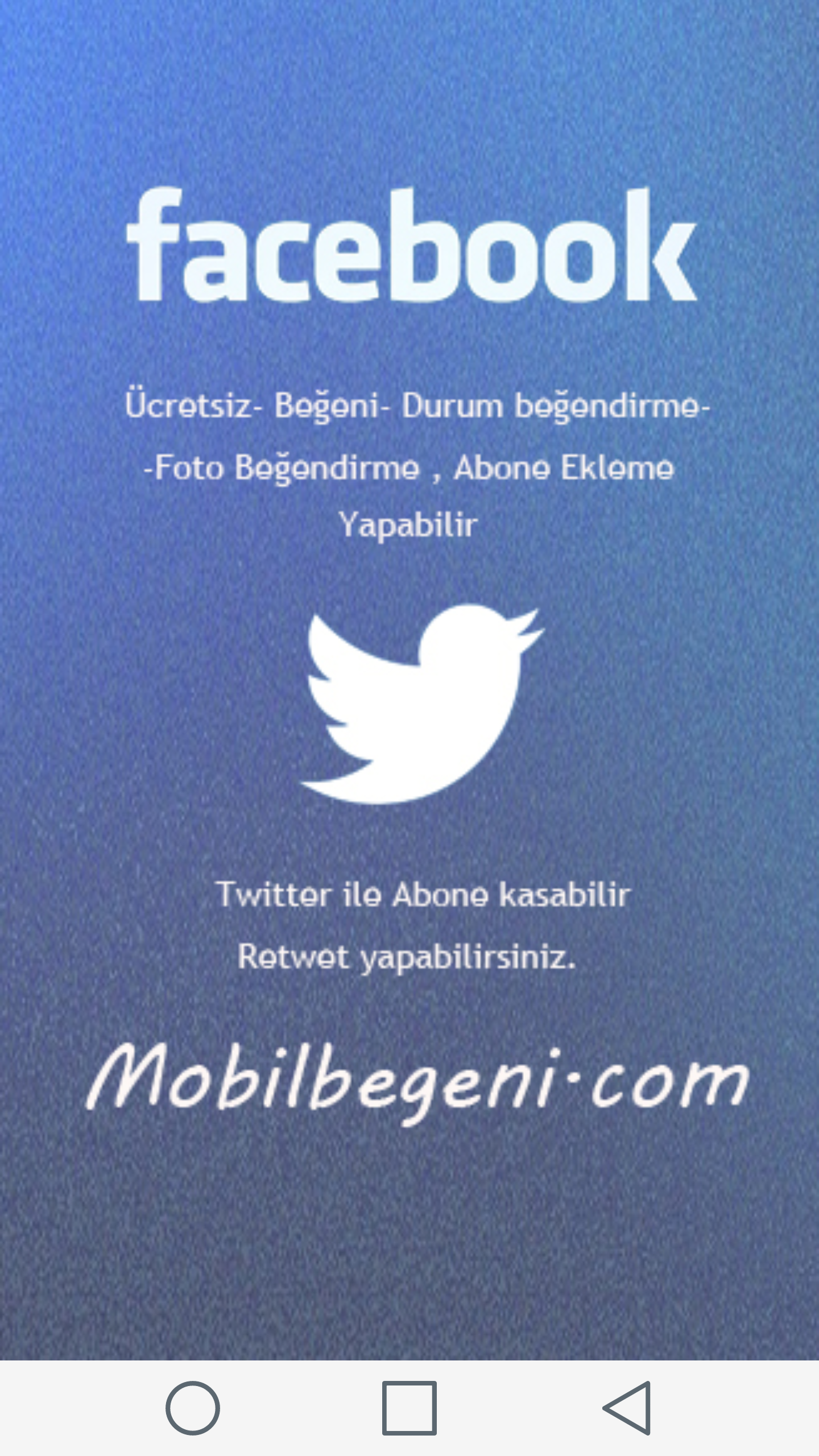 Android application Mobil Begeni Hizmetleri screenshort