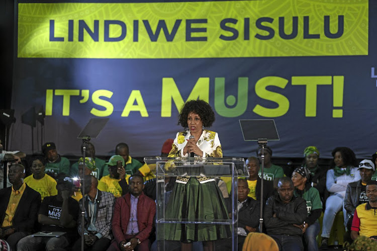 Lindiwe Sisulu speaks at Walter Sisulu Square in Kliptown, Soweto.