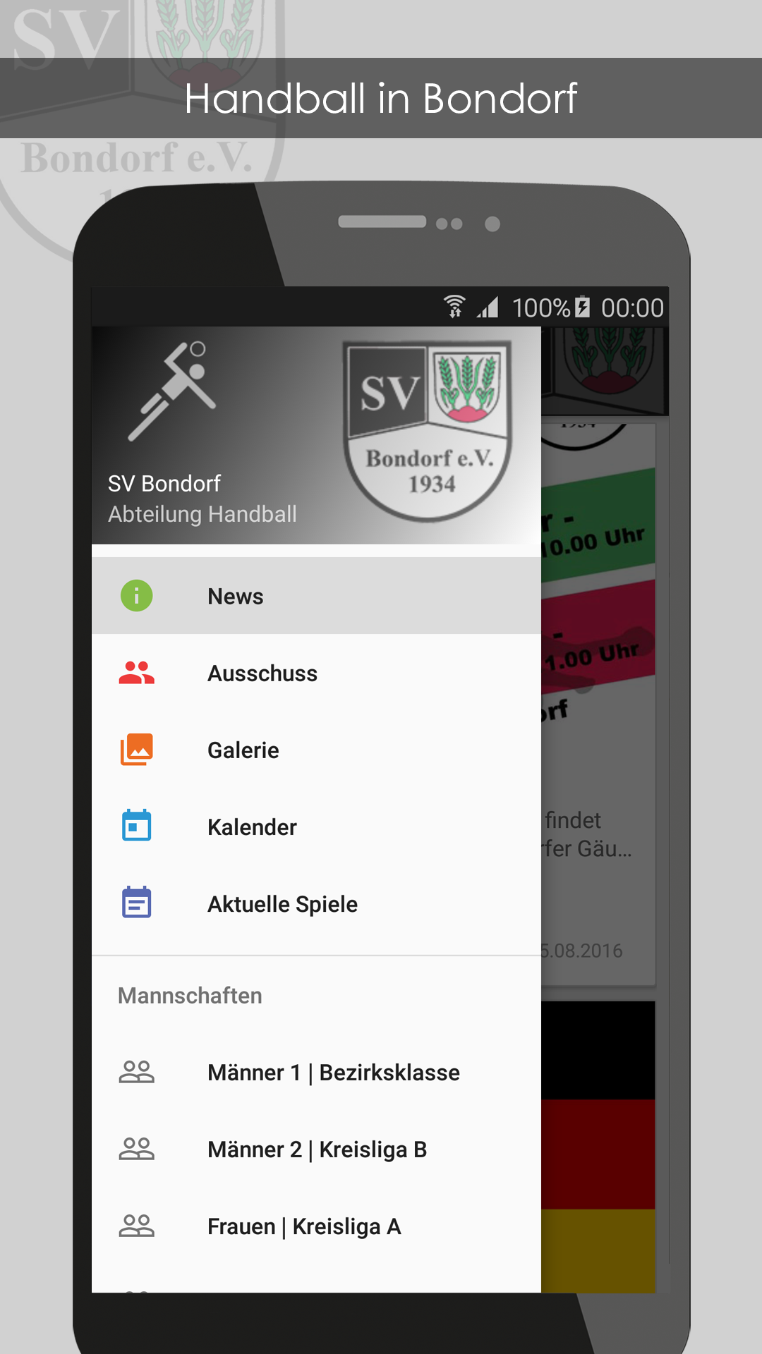 Android application SV Bondorf Handball screenshort