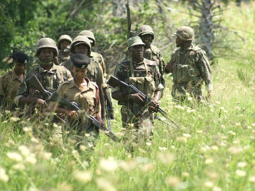 A file photo of security officers during operations in Boni Forest, Lamu.