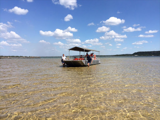A ferry arrives at Enkovukeni jetty. The ferrys - which are aimed at getting children to school safely - were launched on Thursday. Picture Credit: Jeff Wicks