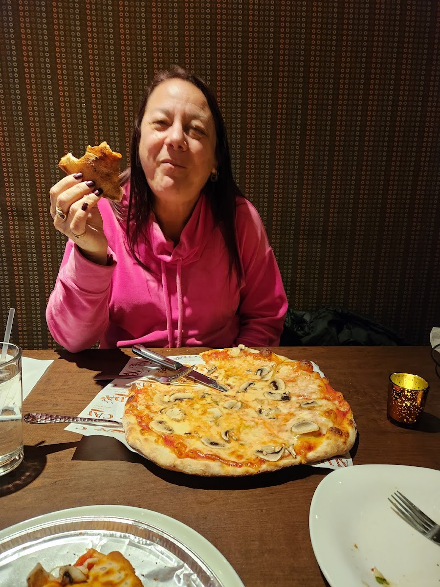 My wife loved her gluten-filled pizza!
