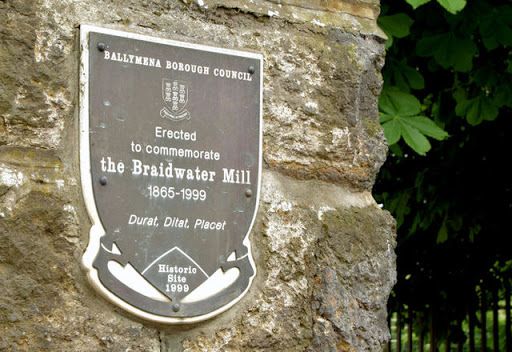 A self-explanatory plaque near the Harryville Bridge D1002 : The Braid, Ballymena. See also D1102 : Weir, Ballymena (June 2014). © Copyright Albert Bridge and licensed for reuse under this...