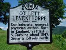 Confederate general, physician, author. Born in England, settled in North Carolina about 1847. Grave is 150 yds. north.Plaque via North Carolina Highway Historical Marker Program, and is used with...