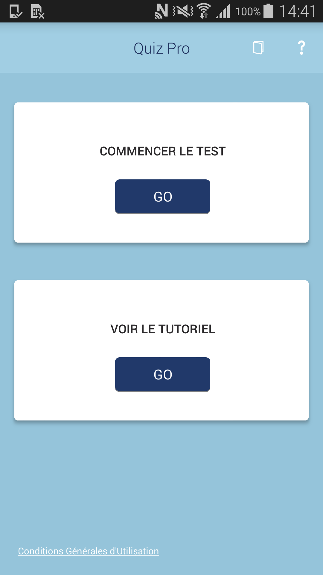 Android application Quiz Pro - Pôle emploi screenshort
