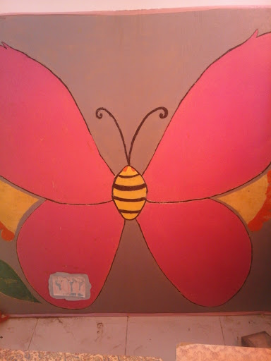 Pink Butterfly Mural