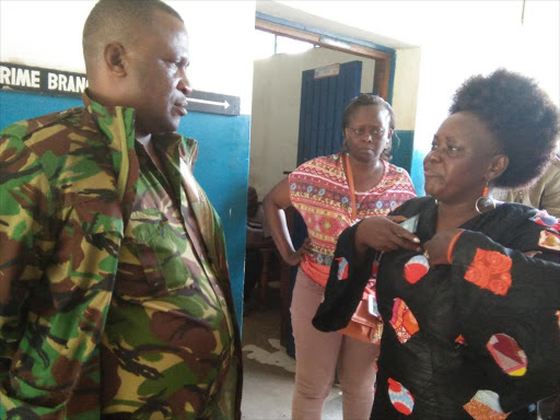 Mbita MP Millie Odhiambo at Homa Bay police station, April 24, 2017. /ROBERT OMOLO