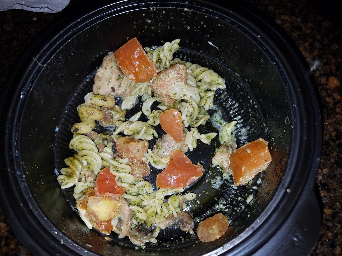 There was gluten cavitappi in our supposedly gluten-free pesto pasta- see my review.