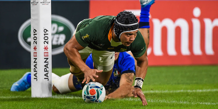 Cheslin Kolbe became only the second South African rugby player to score a try in the Rugby World Cup final. Makazole Mapimpi made history when he became the first player to do so for the Springboks in the 2019 Final.