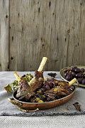 Lamb shanks with Easter spices and fresh grapes.